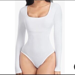 NEW Segarra Women's Long Sleeve Square Neck Stretchy Body Suit Size XL